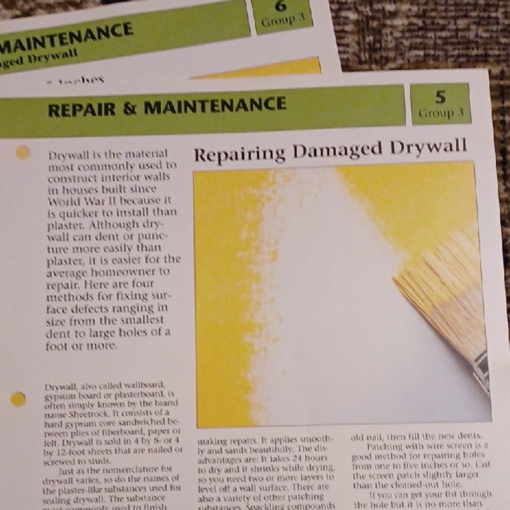 Free Add-on Repair & Maintenance Instructions - Repairing Damaged Drywall